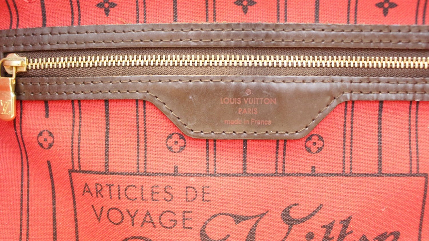 LOUIS VUITTON Damier Ebene Neverfull MM Tote Shoulder Bag