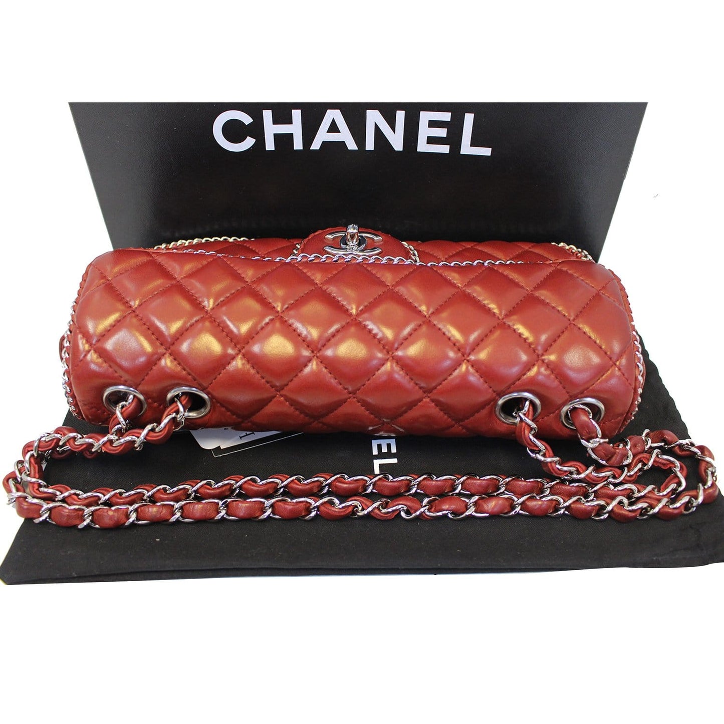 CHANEL Classic Single Flap Chain Around Quilted Lambskin Shoulder Bag