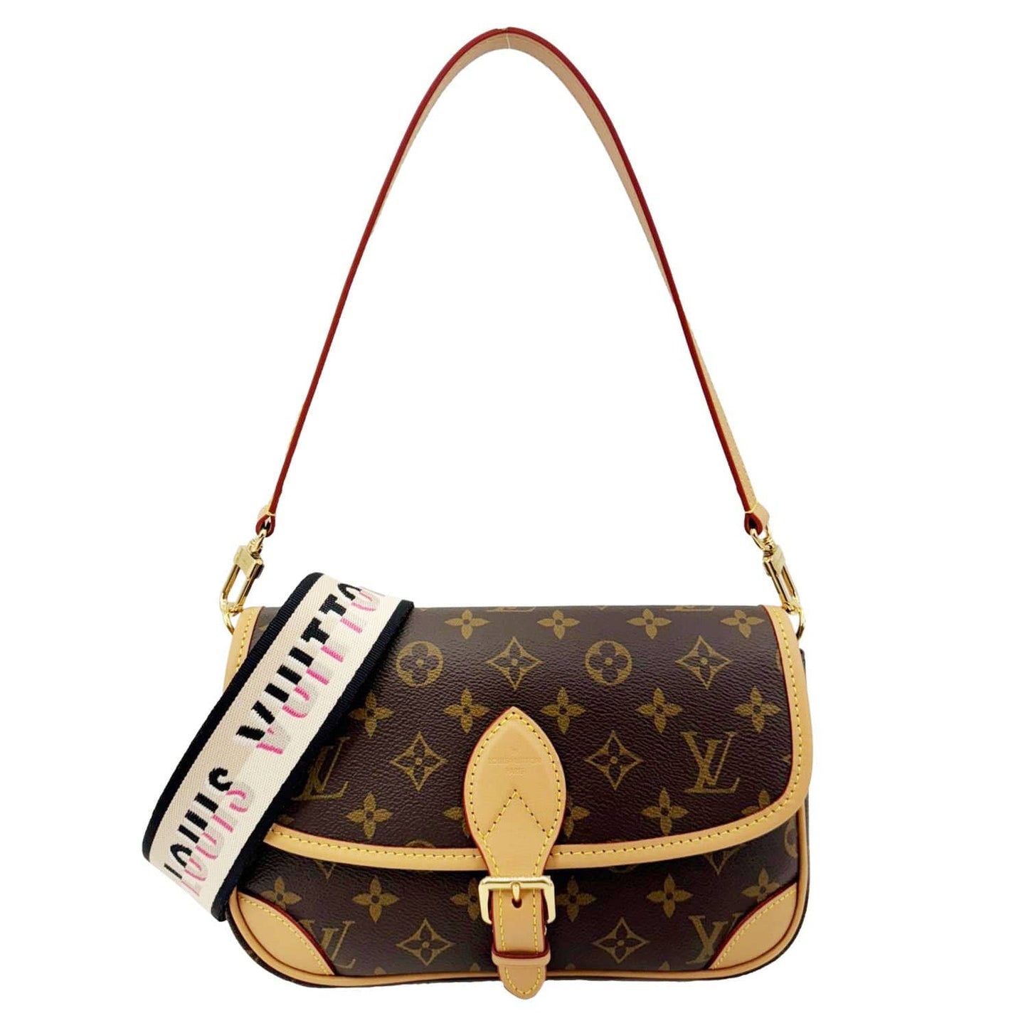 LOUIS VUITTON Diane Monogram Canvas Crossbody Bag Brown
