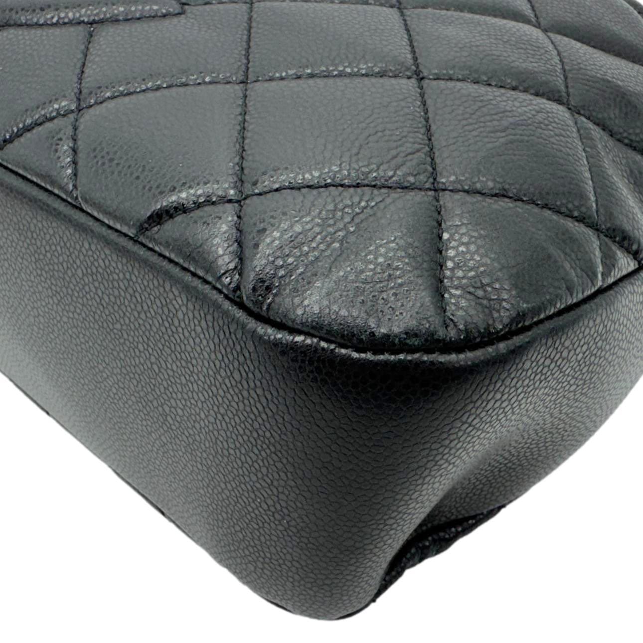 CHANEL Timeless CC Soft Quilted Caviar Leather Tote Bag Black