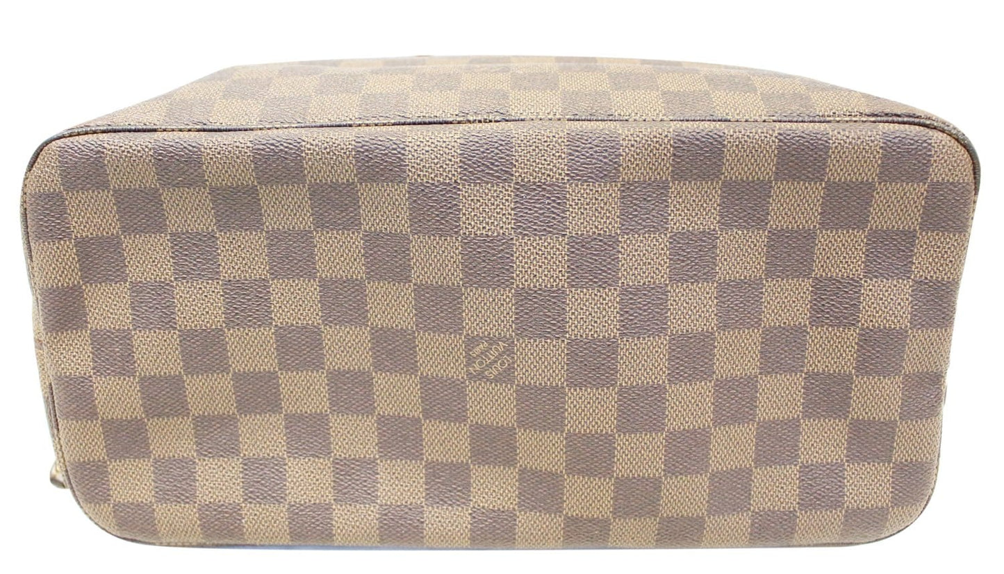 LOUIS VUITTON Damier Ebene Neverfull MM Brown Tote Bag