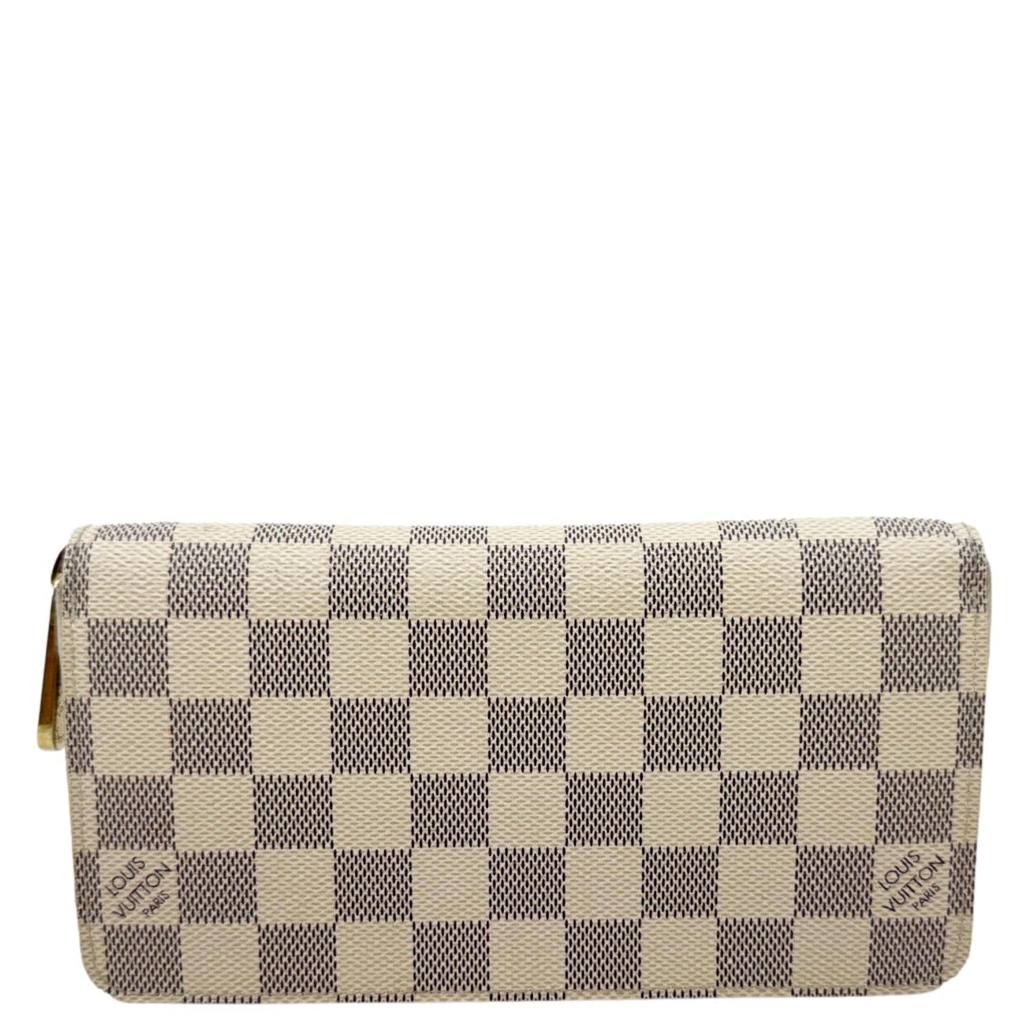 LOUIS VUITTON Damier Azur Zippy Wallet White
