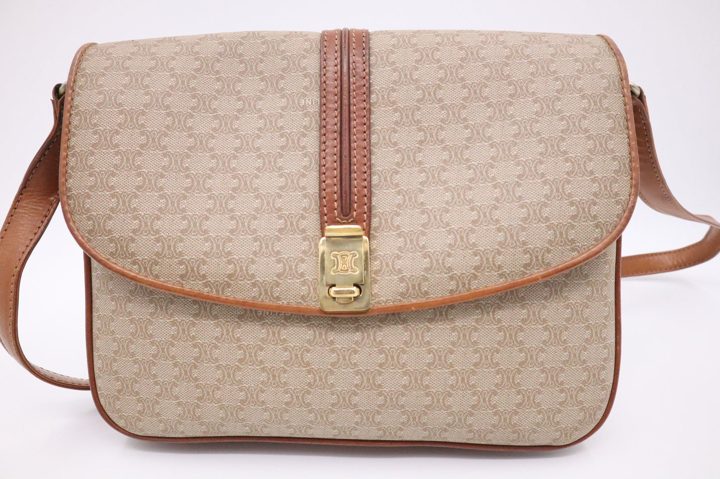 Celine Crossbody Bag in Beige Macadam Canvas