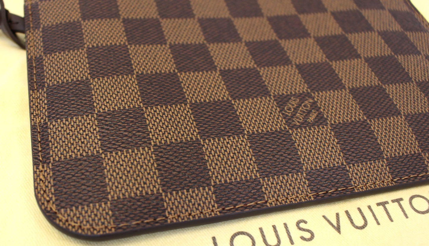 LOUIS VUITTON Damier Ebene Pochette Wristlet Pouch Neverfull PM