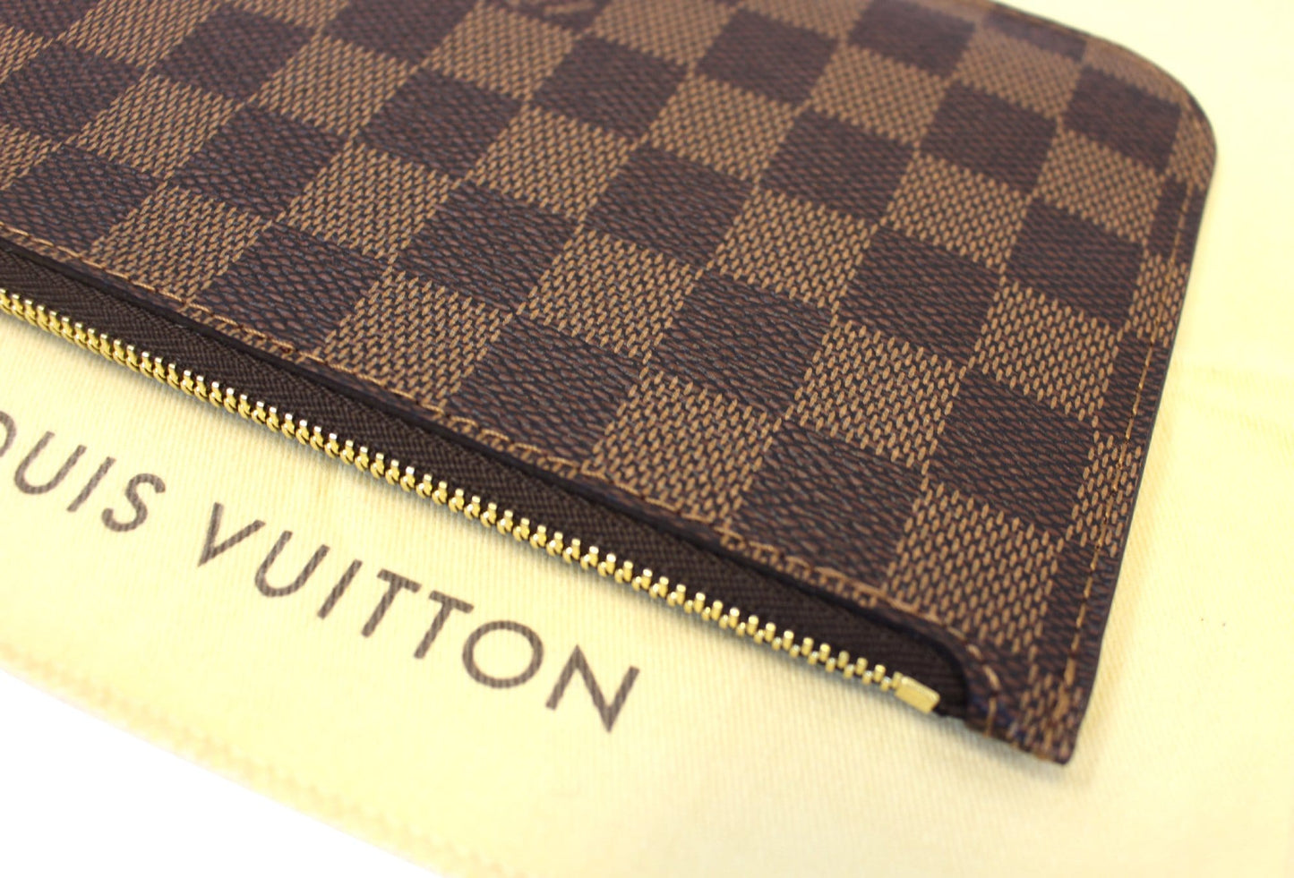 LOUIS VUITTON Damier Ebene Pochette Wristlet Pouch Neverfull PM