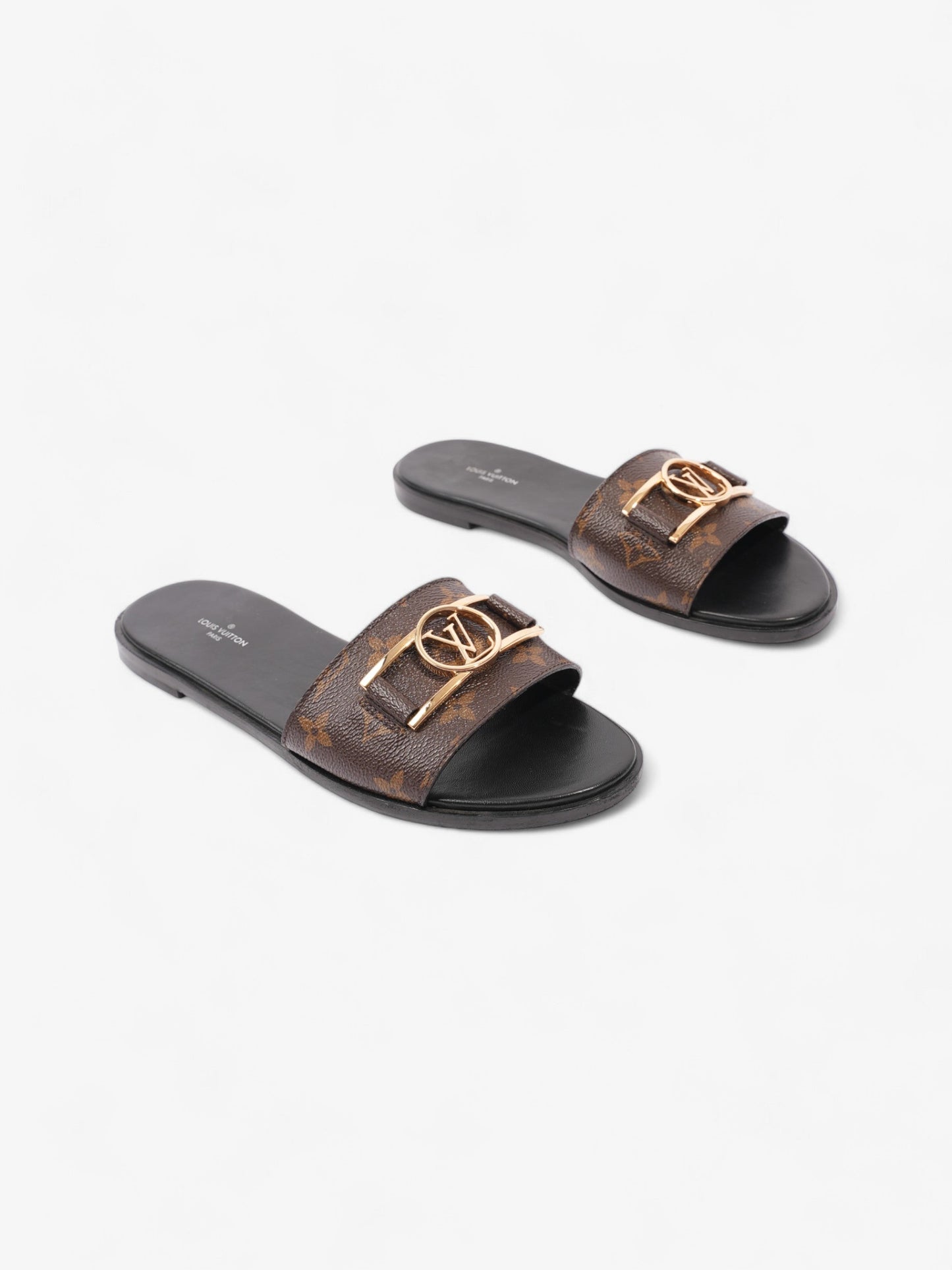 Louis Vuitton Lock It Mules Brown Monogram / Gold Coated Canvas EU 40 UK 7