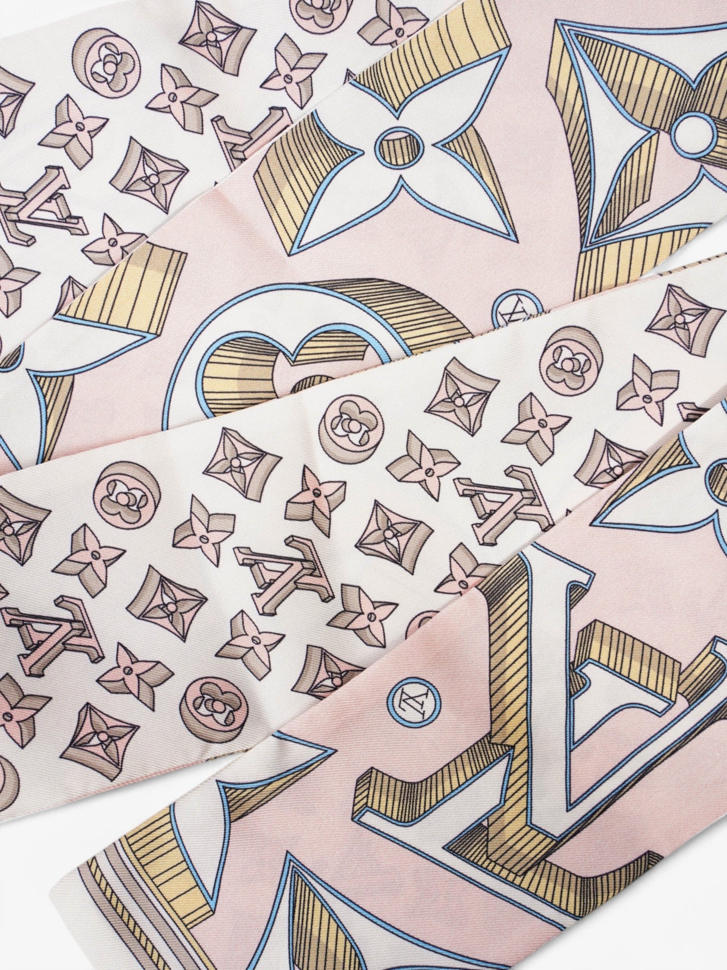 Louis Vuitton Bandeau White  / Brown / Pink Silk