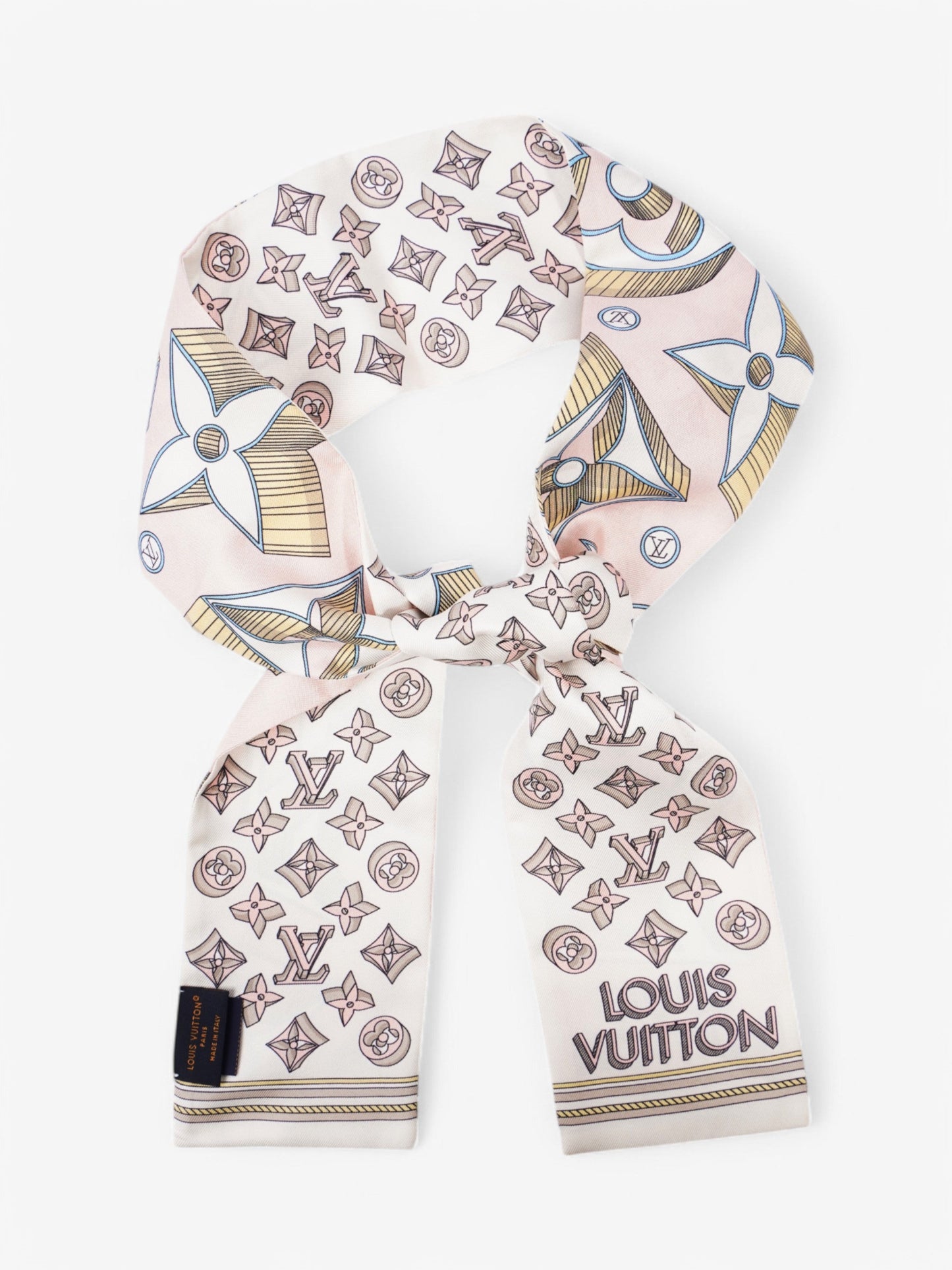 Louis Vuitton Bandeau White  / Brown / Pink Silk