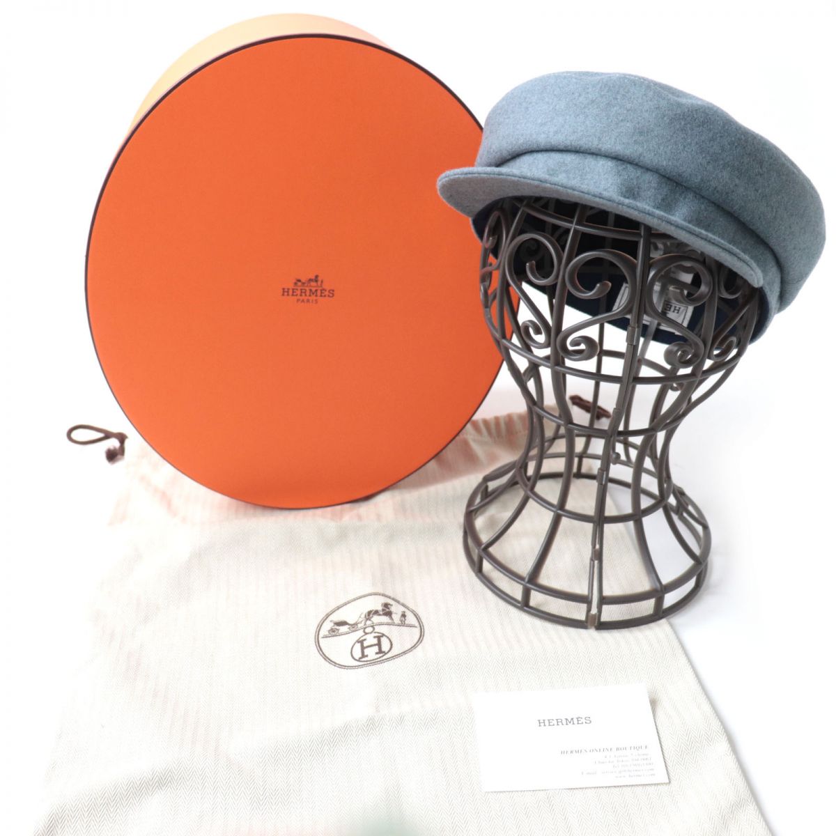 HERMES Casquette cashmere gray Women 58