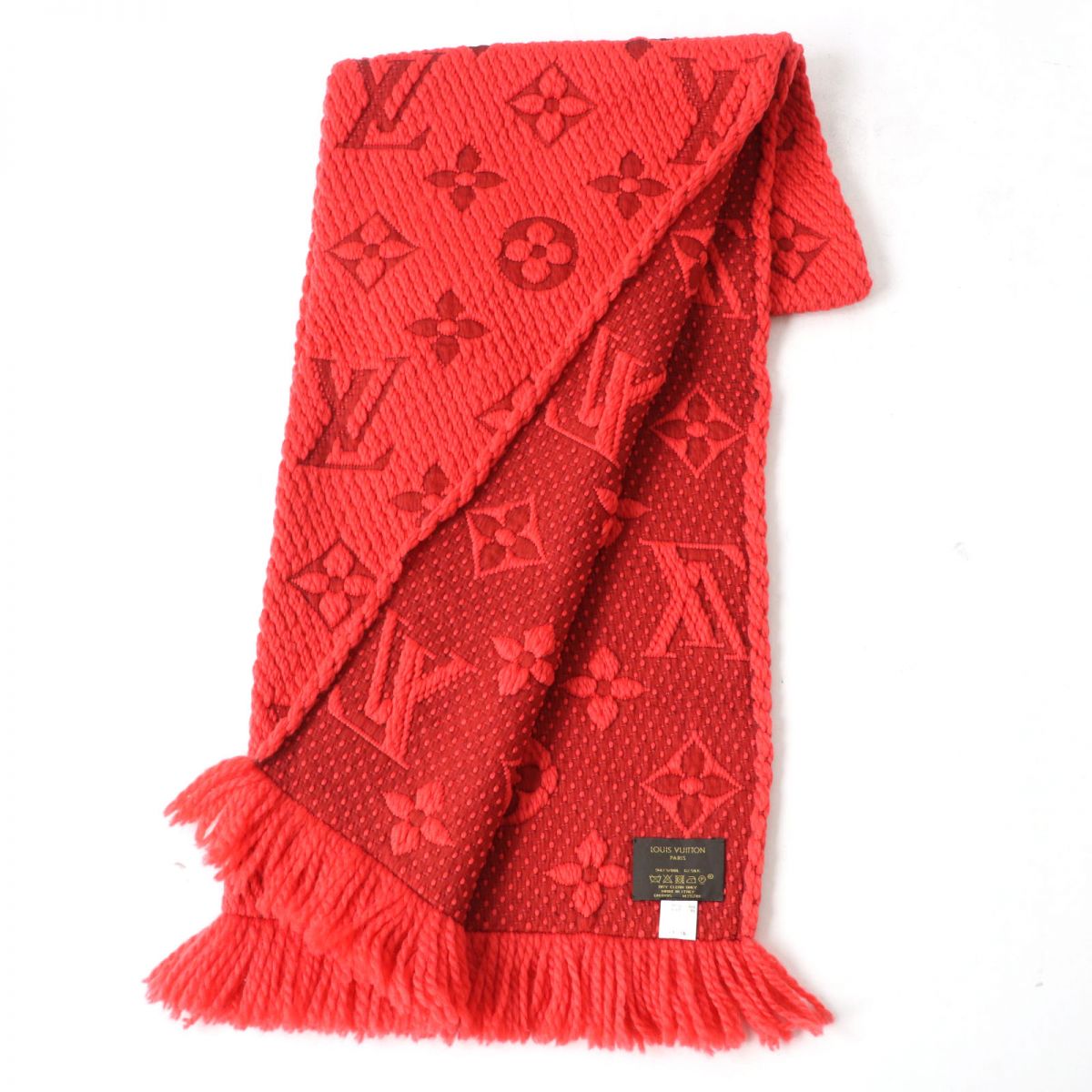 LOUIS VUITTON Scarf M75701 Main: 94% wool, Main: 6% silk Coraille Escalp Logo Mania Women