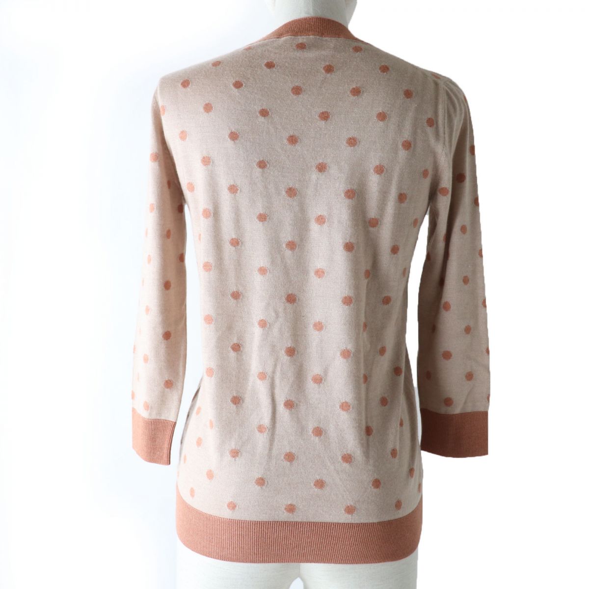 HERMES knit Main: 50% cashmere, Main: 50% silk, Part: 100% rayon Brown type Women 34