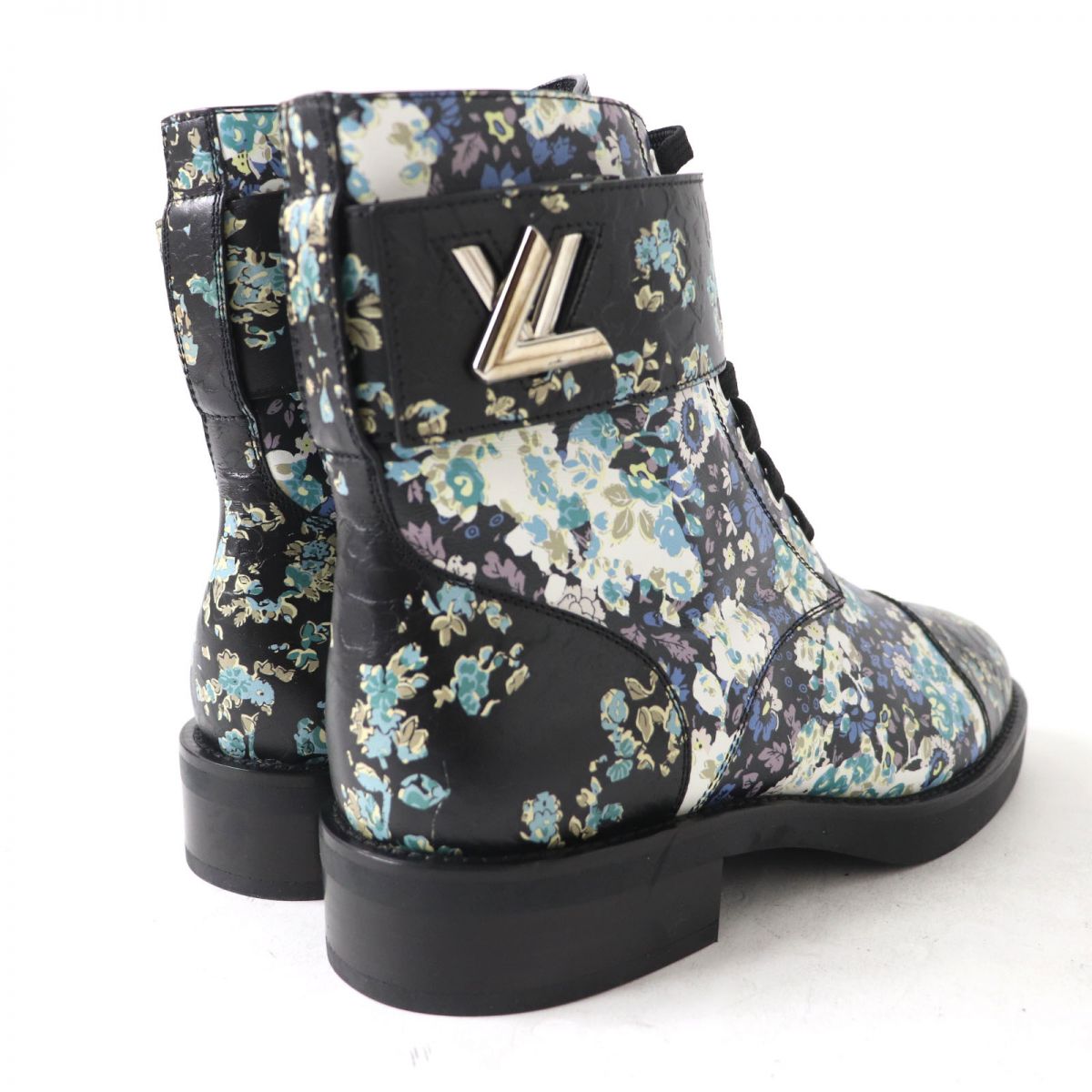 LOUIS VUITTON boots leather Black x multicolor Women 37