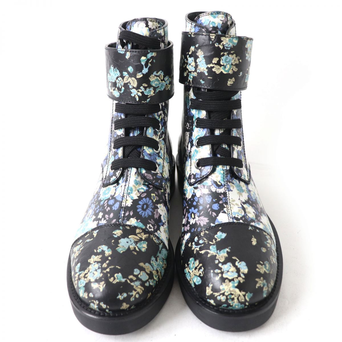 LOUIS VUITTON boots leather Black x multicolor Women 37