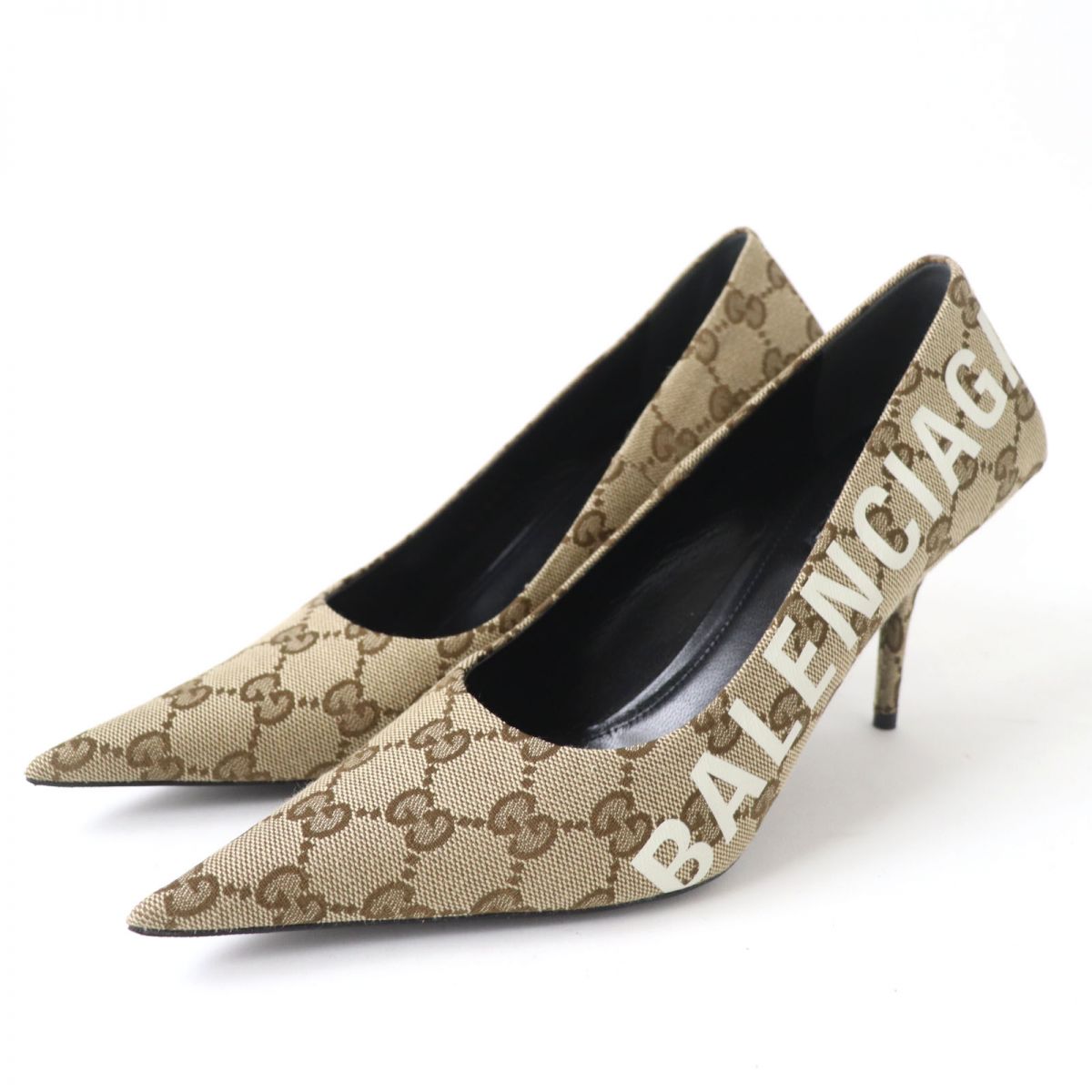 GUCCI pumps GG canvas Brown type Women 36.5