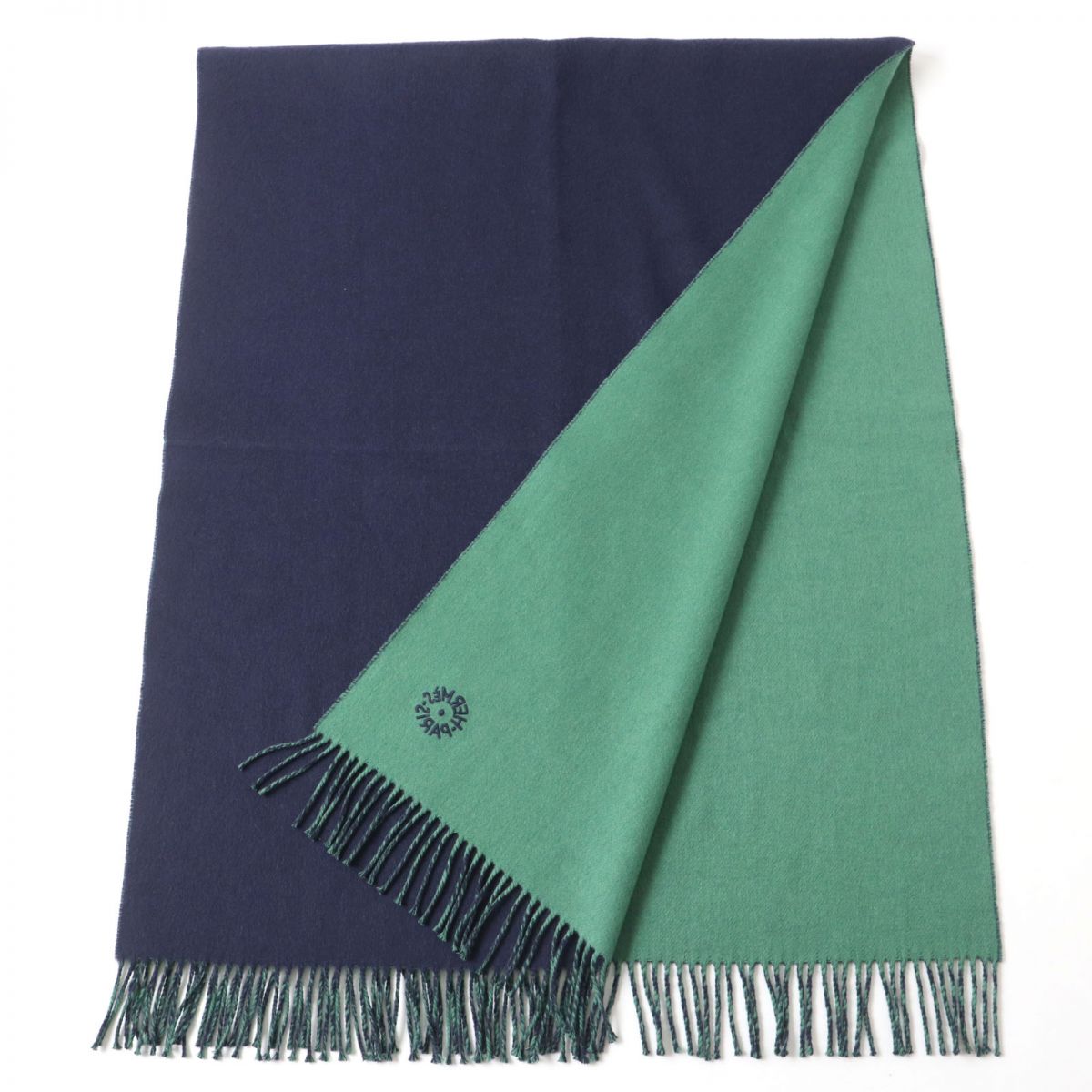 HERMES Stall Main: 100% cashmere Navy x green Women