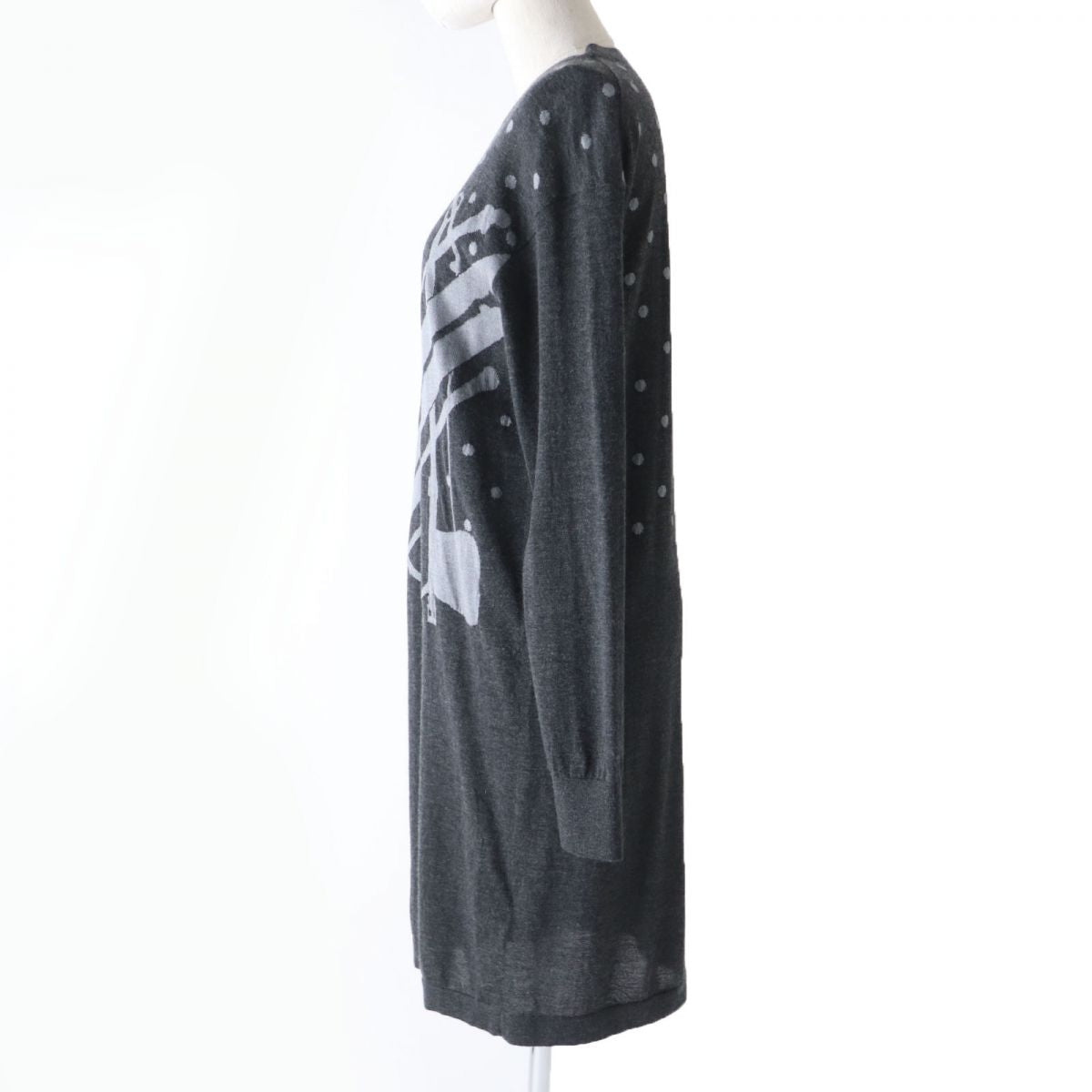 HERMES one piece Main: 50% cashmere, Main: 50% silk, Part: 50% cashmere, Part: 49% silk, Part: 1% nylon Gray type Women 38