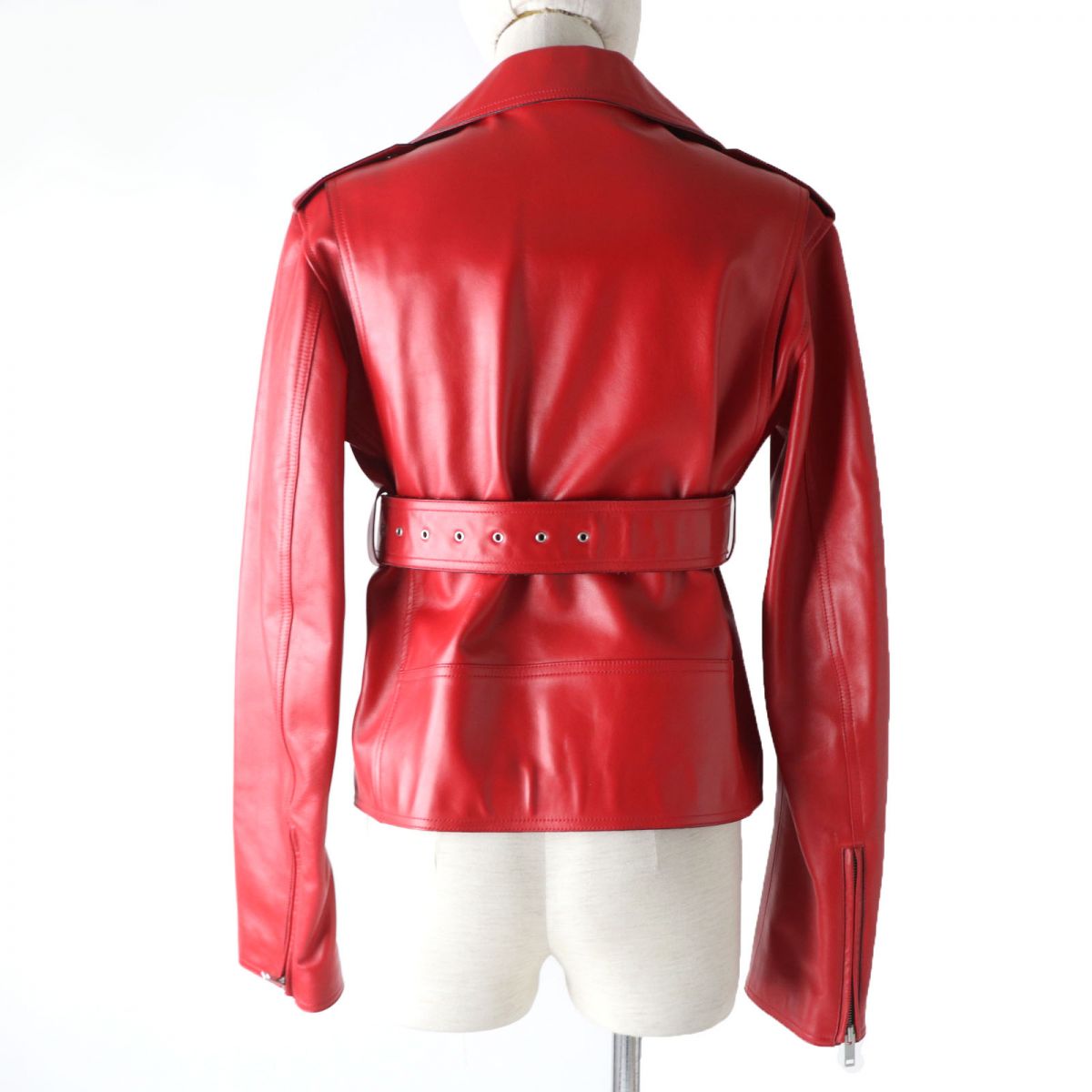 CELINE Riders jacket Outer: Leather, Lining: 100% Rayon, Filling: 100% Polyester Red Women 38