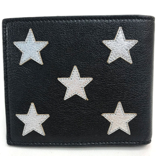 SAINT LAURENT PARIS Folded wallet 361320 leather Black x silver Star mens
