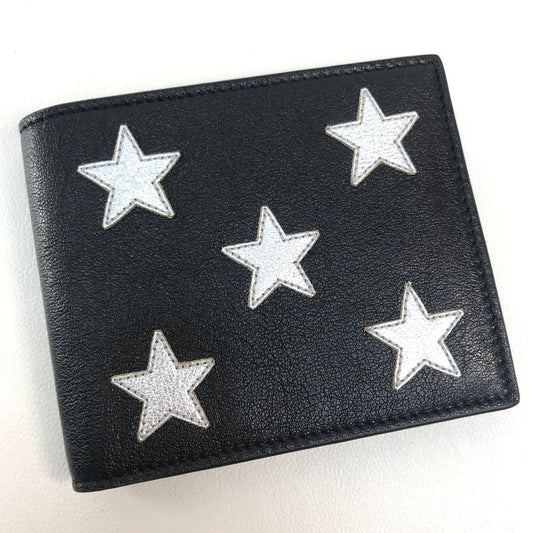 SAINT LAURENT PARIS Folded wallet 361320 leather Black x silver Star mens