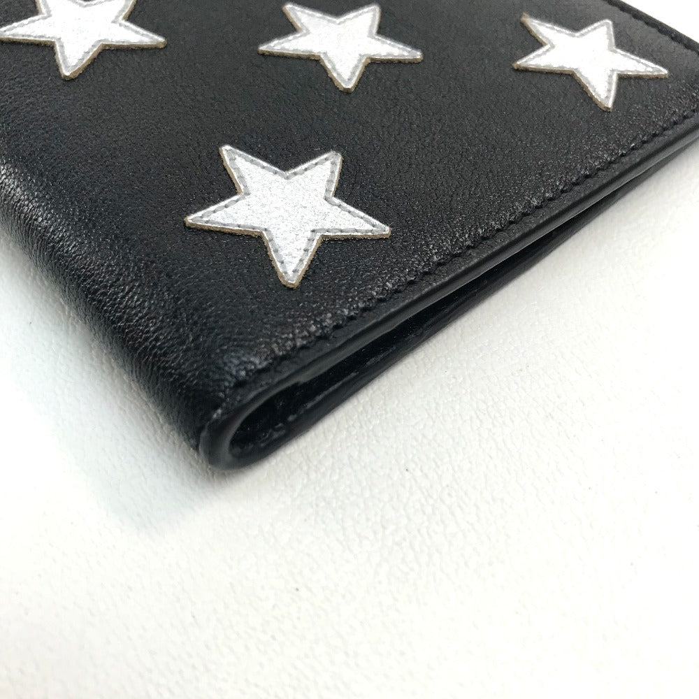 SAINT LAURENT PARIS Folded wallet 361320 leather Black x silver Star mens