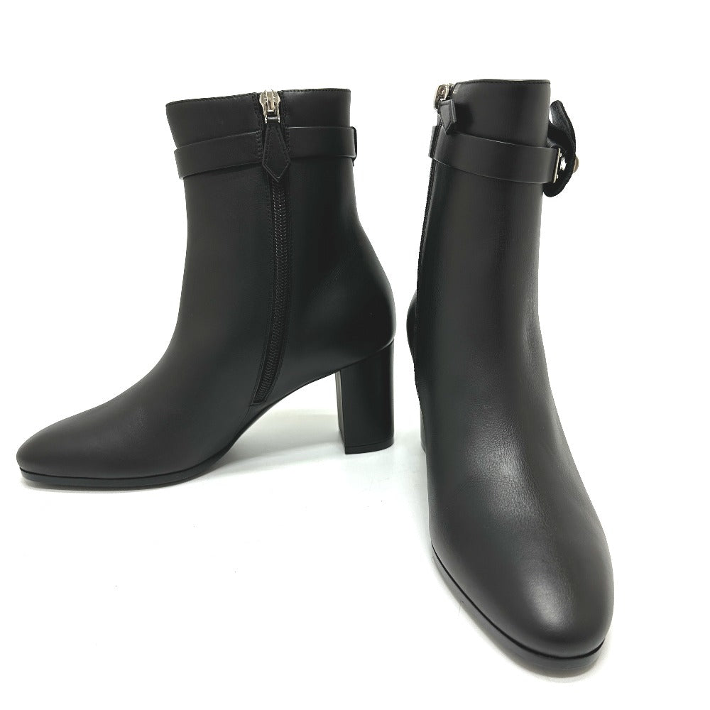HERMES boots Calf leather black Kelly Saint Germain Women 36.5