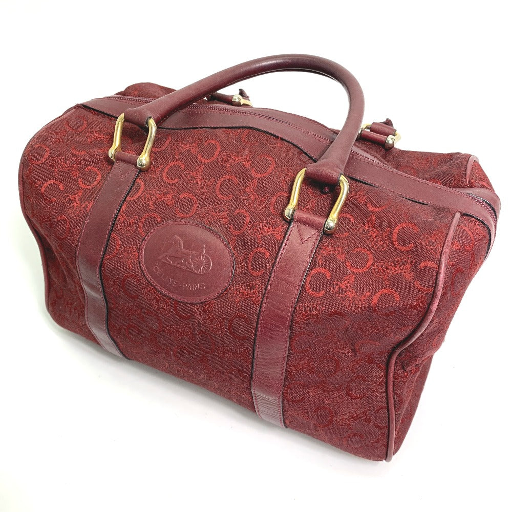 CELINE Boston Duffel bag Canvas / leather Red C Macadam Carriage vintage Women