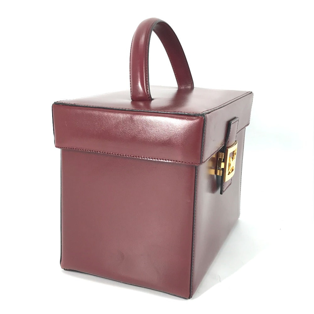 CELINE Handbag leather Bordeauxtype vintage Vanity Carriage Metal Women