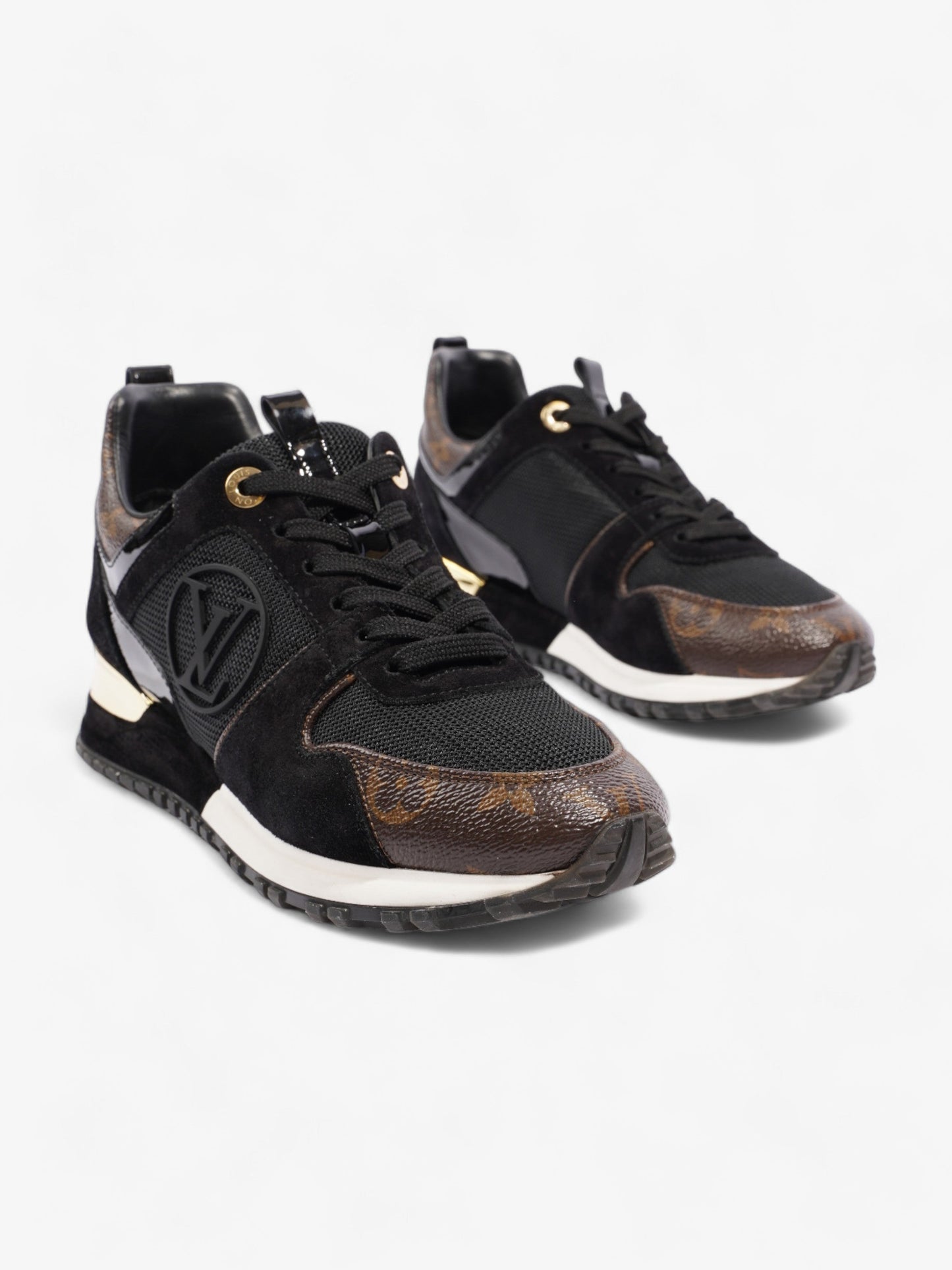 Louis Vuitton Run Away Sneakers Black / Brown Monogram Mesh EU 36 UK 3