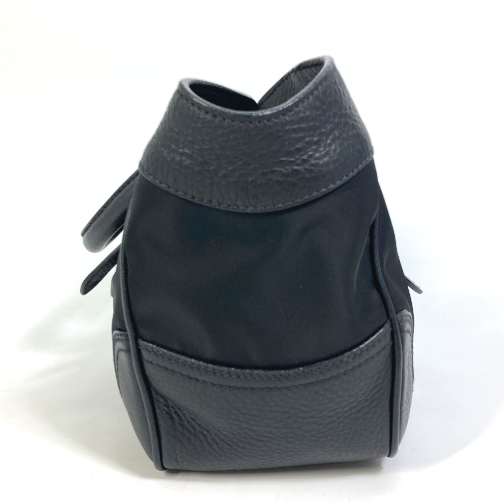 PRADA Handbag Nylon / leather black Triangle logo Tote Bag Women