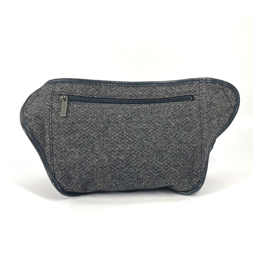 BURBERRY Sling bag Wool, Leather Gray type Black label Waist bag mens