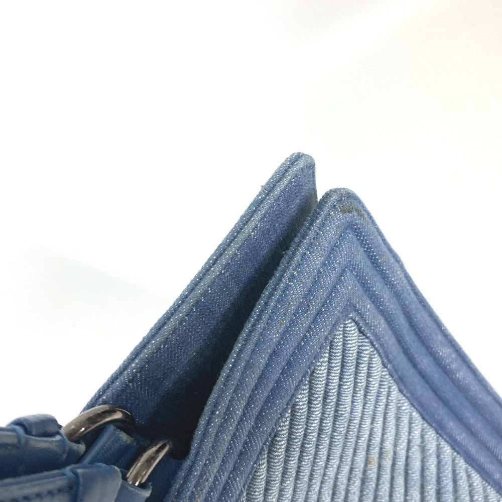 CHANEL Tote Bag canvas Blue type Boy Chanel Vstitch