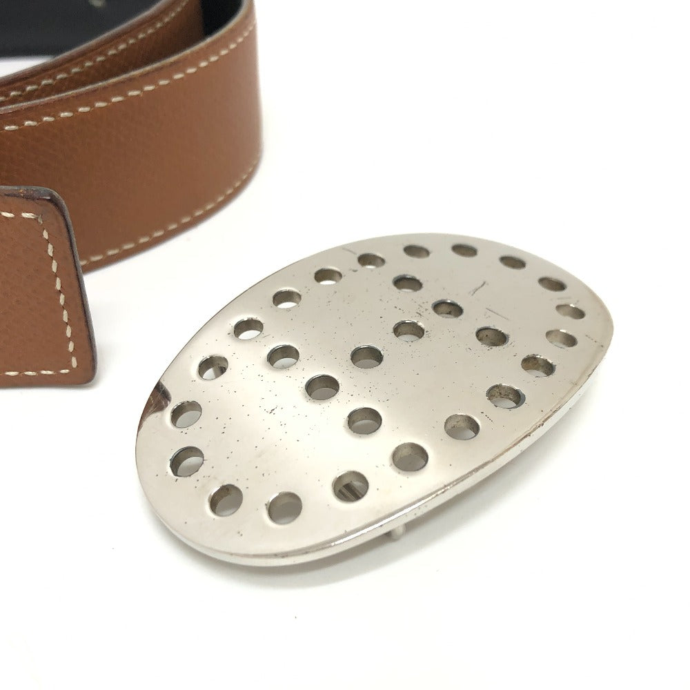 HERMES belt Boxcalf, Epsom Brown Punching H logo Women 65