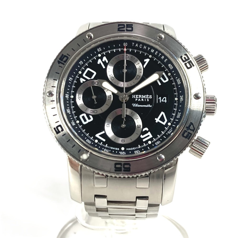 HERMES Watches Mechanical Automatic CP2.910 Stainless Steel black Clipper Diver Chronograph Date black dial