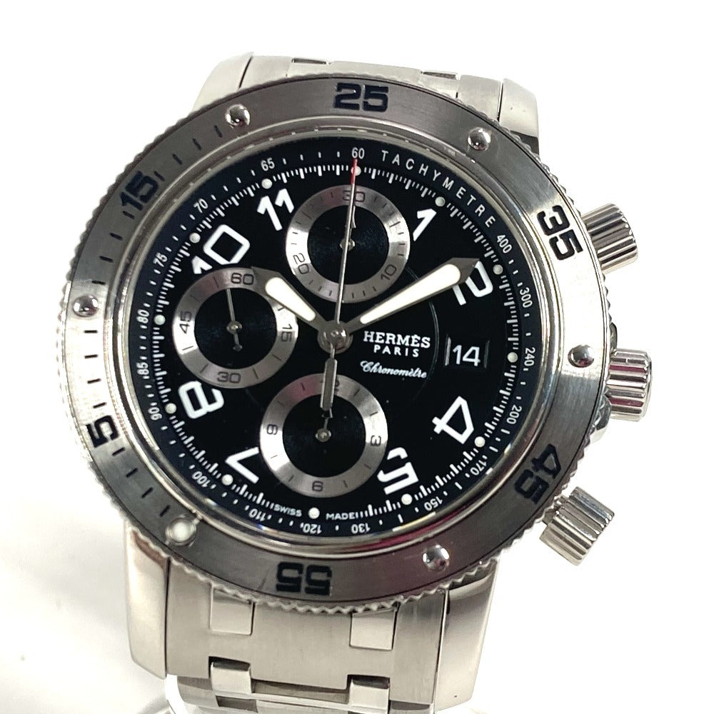 HERMES Watches Mechanical Automatic CP2.910 Stainless Steel black Clipper Diver Chronograph Date black dial