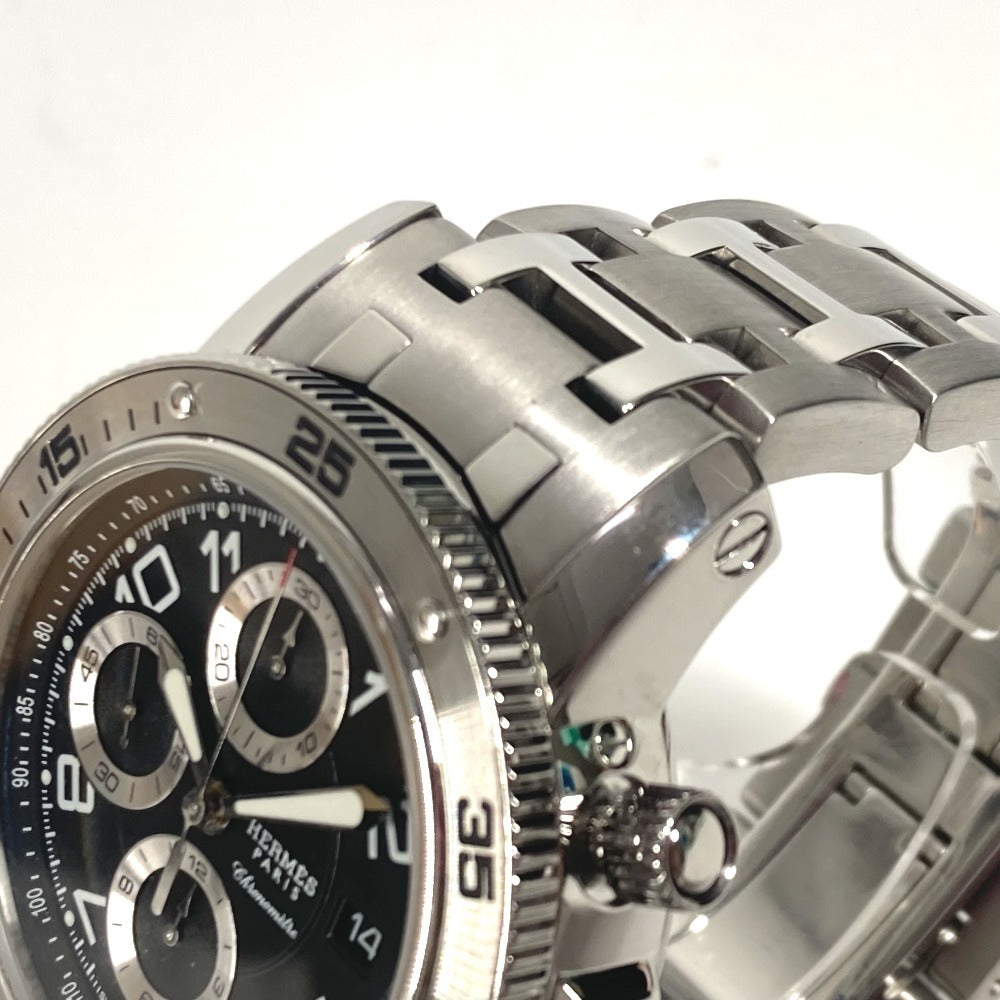 HERMES Watches Mechanical Automatic CP2.910 Stainless Steel black Clipper Diver Chronograph Date black dial