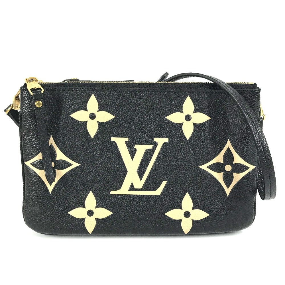 LOUIS VUITTON Shoulder Bag M80787 Monogram Ann Platt Leather black Bicolor Monogram Empreinte Pochette double zip