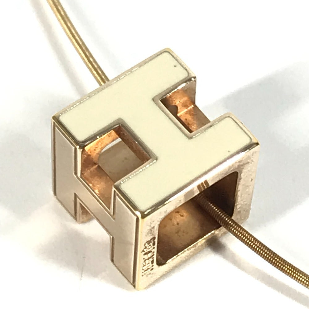 HERMES Necklace metal white Accessories Cardue Ash H-cube