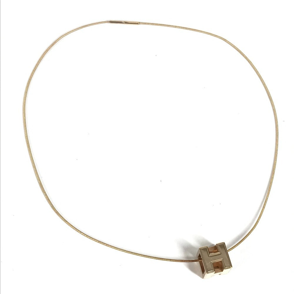 HERMES Necklace metal white Accessories Cardue Ash H-cube
