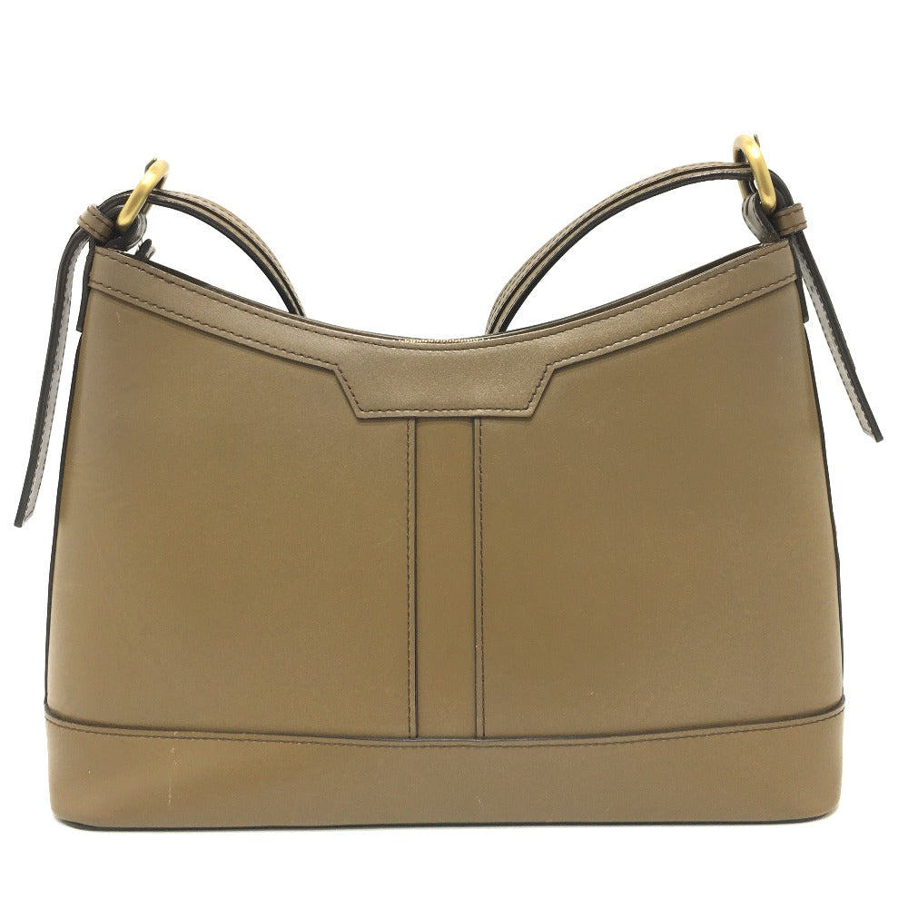 BURBERRY Shoulder Bag leather Brown Inner check one belt Women