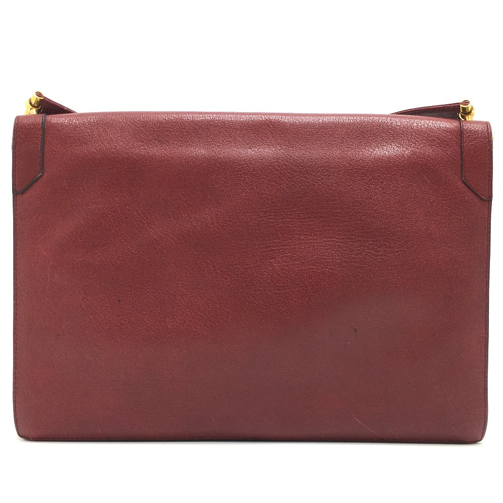 Christian Dior Shoulder Bag leather Red CDMetal Old vintage Women