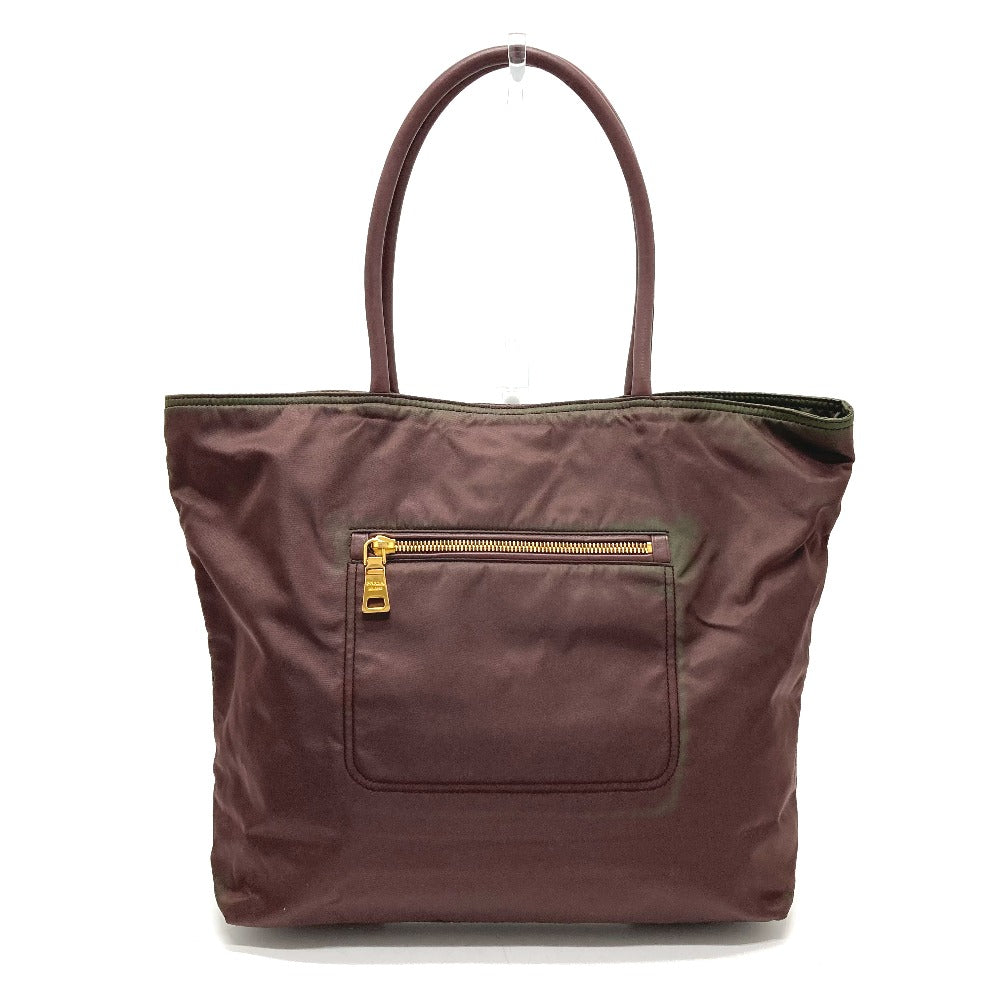 PRADA Tote Bag BR4354 Leather / nylon purple With logo Semi-Shoulder