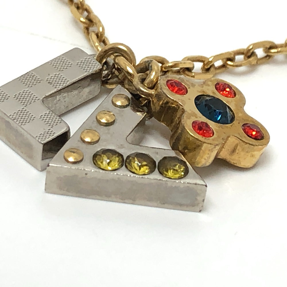 LOUIS VUITTON Necklace M67068 metal gold accessories rhinestones Pandantif Love Letters