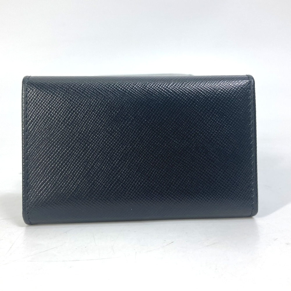 PRADA Key case Key holder  M25U saffiano leather black key logo mens