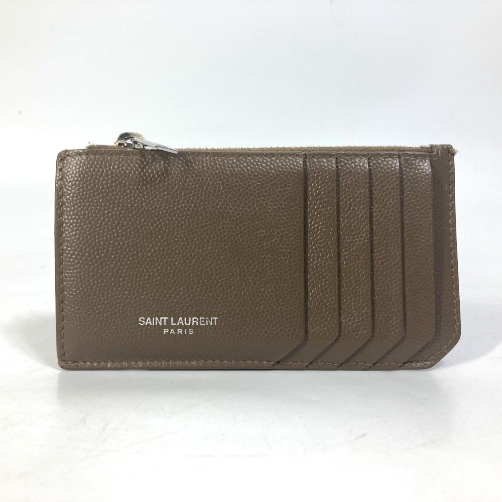 SAINT LAURENT PARIS Coin case 609362 leather Brown Compact wallet Fragment case mens