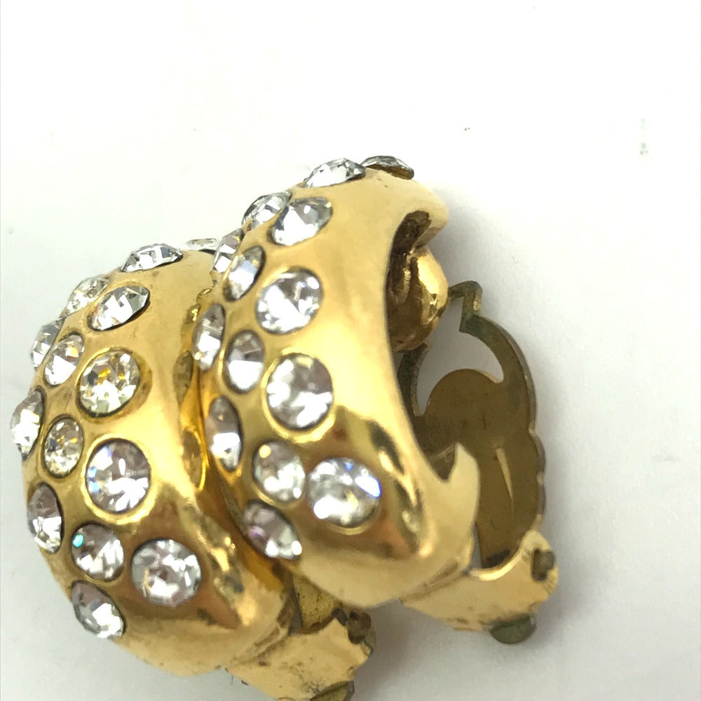 CHANEL Earring metal gold vintage Rhinestone Women