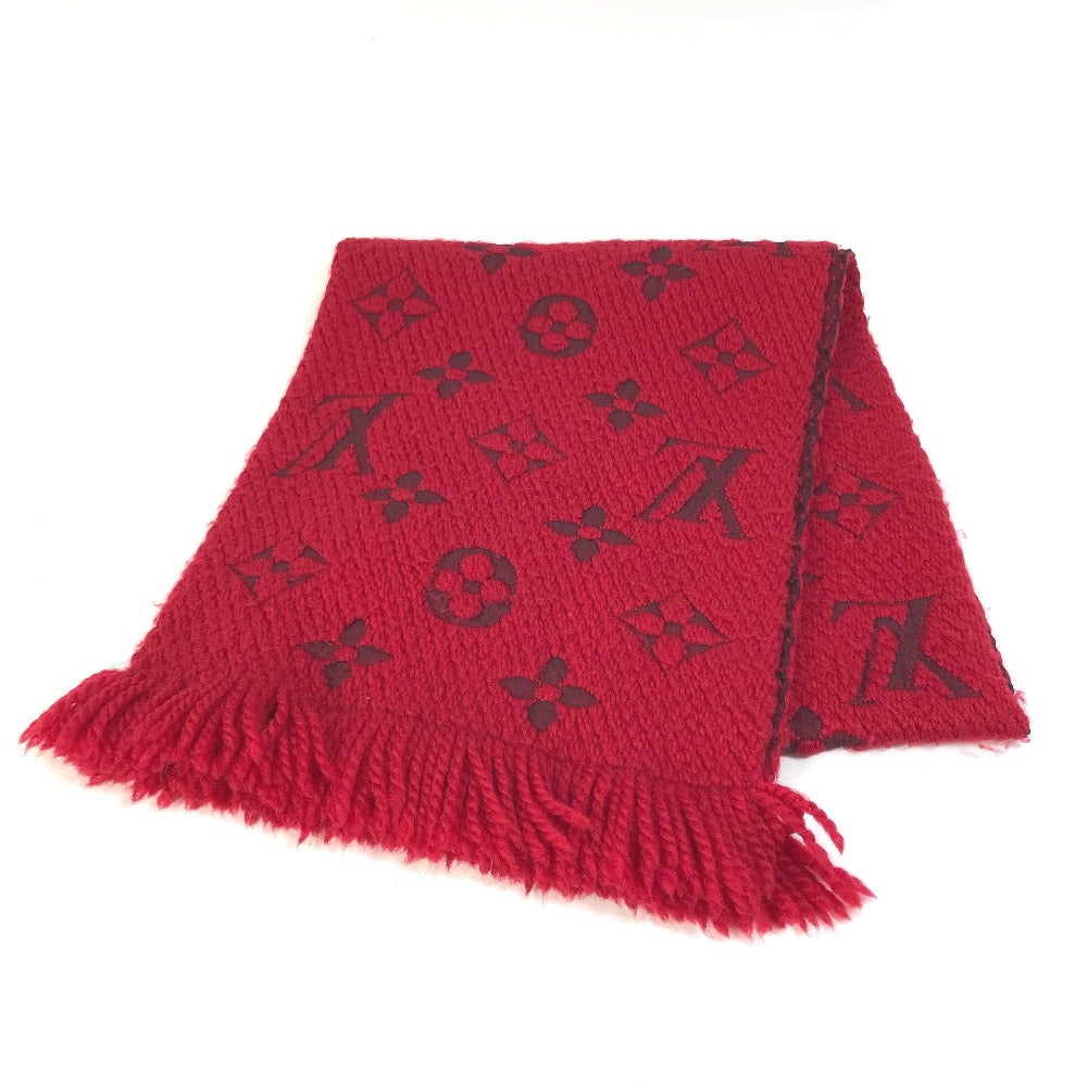 LOUIS VUITTON Scarf M72432 Wool, Silk Red Echarpe logo mania Women