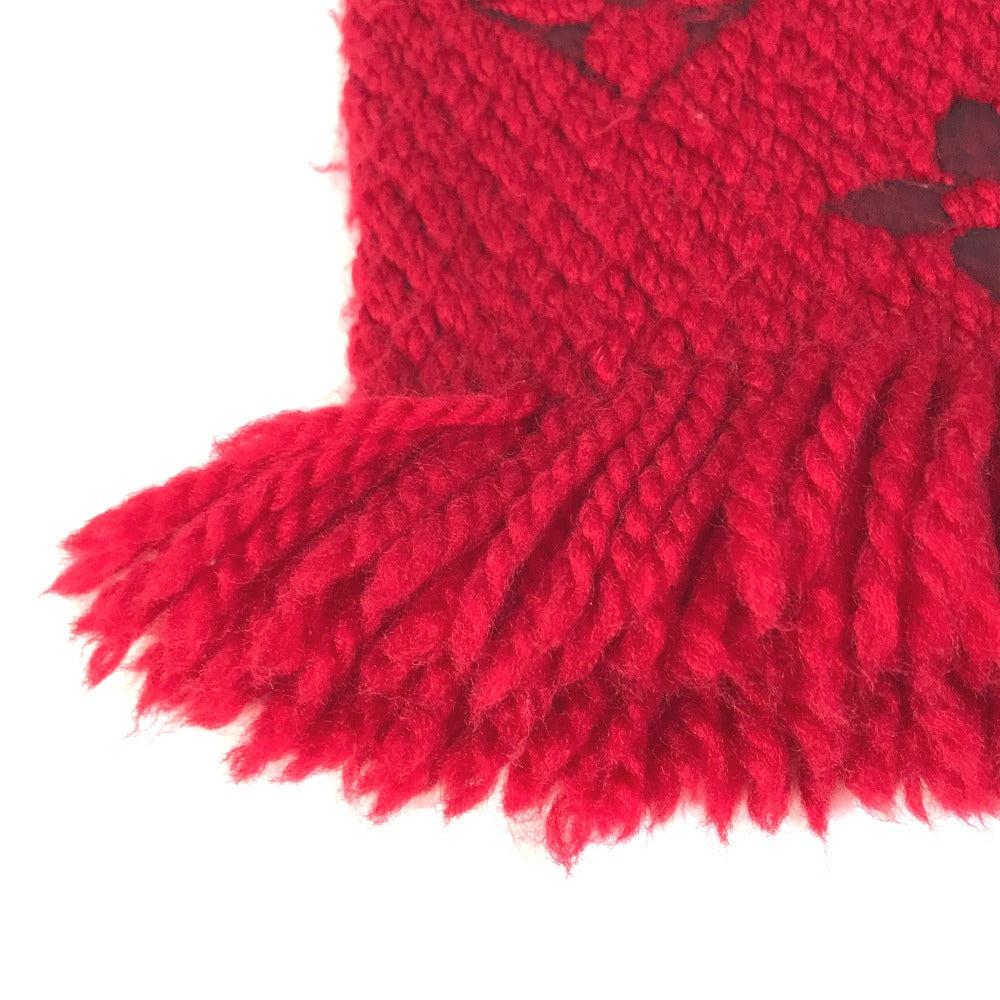 LOUIS VUITTON Scarf M72432 Wool, Silk Red Echarpe logo mania Women