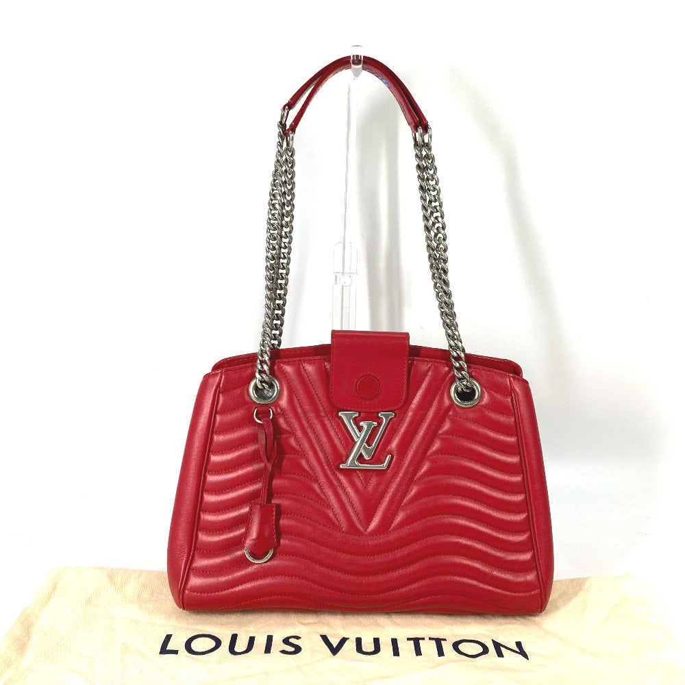 LOUIS VUITTON Shoulder Bag M51497 leather Red New Wave Chain tote Women