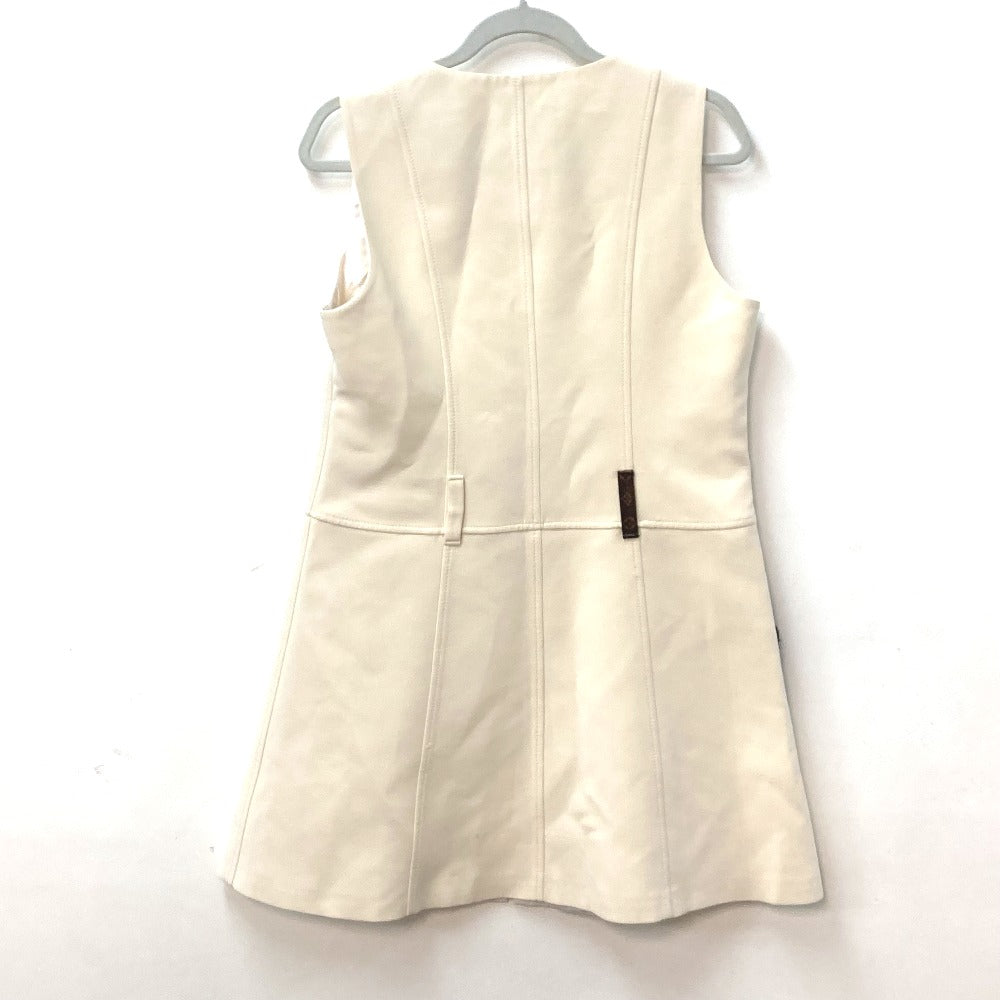 LOUIS VUITTON one piece Polyester, Cotton beige Emblem embroidery sleeveless sleeveless Women 44