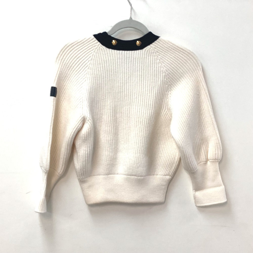LOUIS VUITTON knit Wool, Polyurethane white Detachable turtleneck button Women S